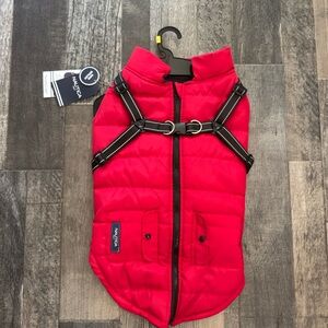 Nautica Red Dog Vest with Black Trim